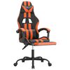 vidaXL Chaise de jeu avec repose-pied Noir et orange Similicuir