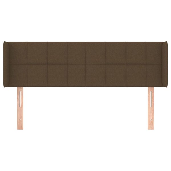 vidaXL T&ecirc;te de lit avec oreilles Marron Fonc&eacute; 147x16x78/88 cm Tissu