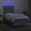 vidaXL Sommier &agrave; lattes de lit avec matelas et LED Gris clair 90x200cm