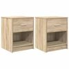 vidaXL Tables de chevet 2 pcs avec tiroir Ch&ecirc;ne Sonoma 40x34x50 cm