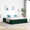 VidaXL Cadre de lit ottoman avec matelas vert fonc&eacute; 180x200 cm velours
