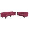 vidaXL Ensemble de canap&eacute;s 3 pcs rouge bordeaux velours