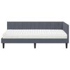 vidaXL Cadre de lit d'angle avec matelas 2 pcs Gris Velours