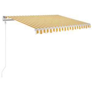 vidaXL Auvent manuel r&eacute;tractable 350x250 cm Jaune et blanc