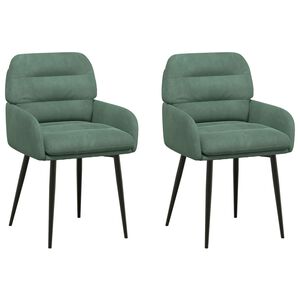 vidaXL Chaises de salle &agrave; manger 2 pc Velours Vert Mer