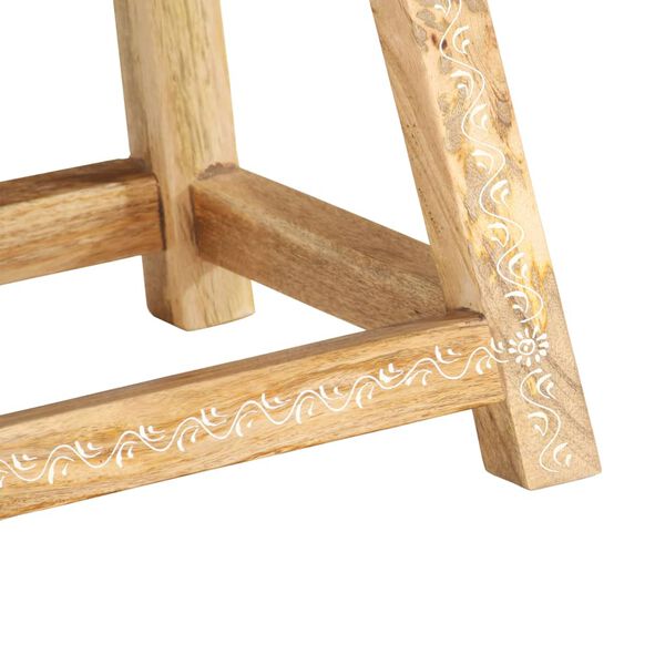 vidaXL Tabouret peint &agrave; la main 38x38x35 cm Bois de manguier solide