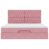 vidaXL Cadre de lit ottoman avec matelas rose 160x200 cm velours