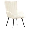 vidaXL Chaise de relaxation Blanc cr&egrave;me Velours