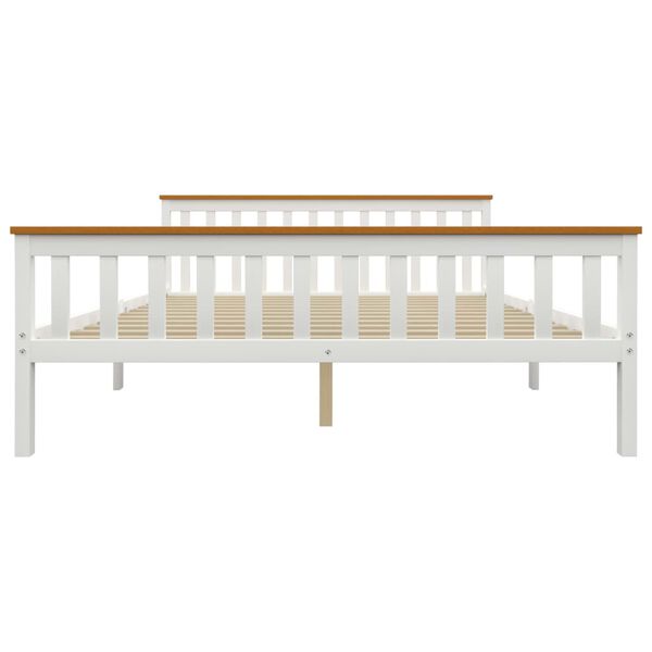 vidaXL Cadre de lit sans matelas blanc bois de pin massif 160x200 cm
