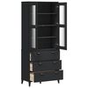 vidaXL Buffet VIKEN noir 80x40x190 cm bois massif de pin