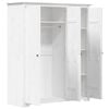 vidaXL Garde-robe BODO blanc 146x53,5x173 cm bois massif de pin