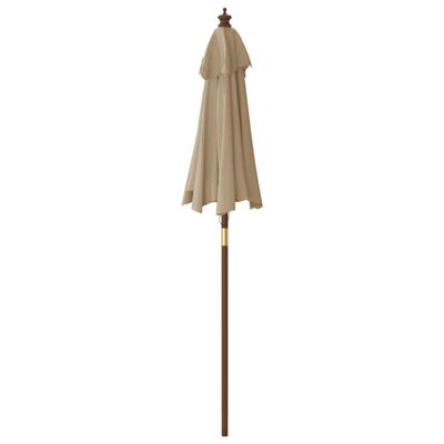 vidaXL Parasol de jardin avec mât en bois taupe 196x231 cm