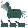 vidaXL Fauteuil de massage inclinable &eacute;lectrique Vert fonc&eacute; Tissu