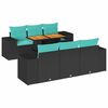 vidaXL Salon de jardin 7 pcs avec coussins noir r&eacute;sine tress&eacute;e