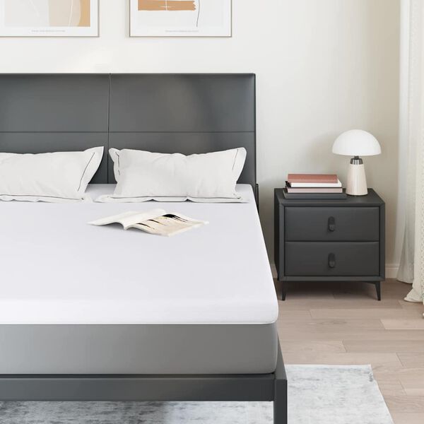 vidaXL Surmatelas Blanc 160 x 200 cm Tissu jacquard