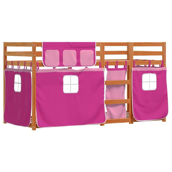 vidaXL Lit superposé sans matelas rose 75x190 cm bois de pin massif