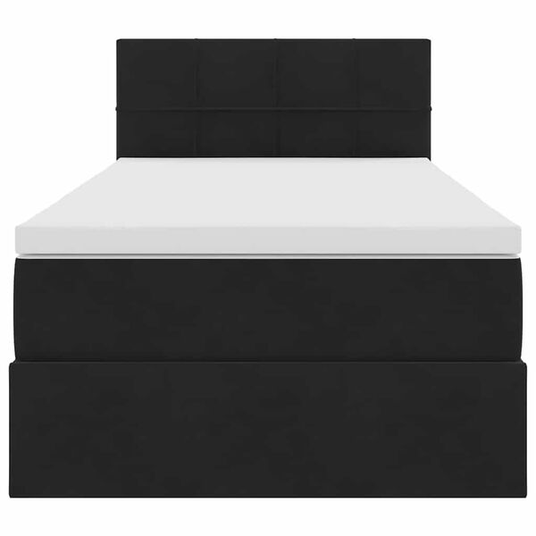 vidaXL Lit avec rangement et LED avec matelas Noir 90 x 190 cm Velours