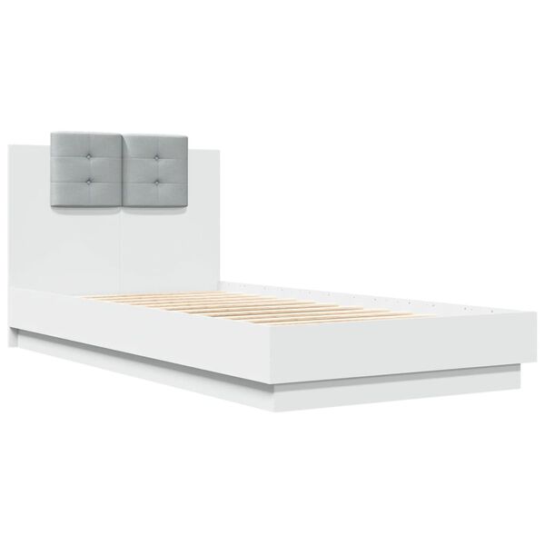 vidaXL Cadre de lit avec LED sans matelas blanc 75x190 cm