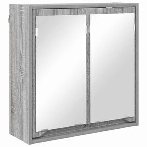 vidaXL Armoire Miroir de Salle de Bain Gris Sonoma 60 x 20 x 60 cm