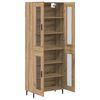 vidaXL Haut Armoire 2 pcs Ch&ecirc;ne artisanal Bois Agglom&eacute;r&eacute; et Verre