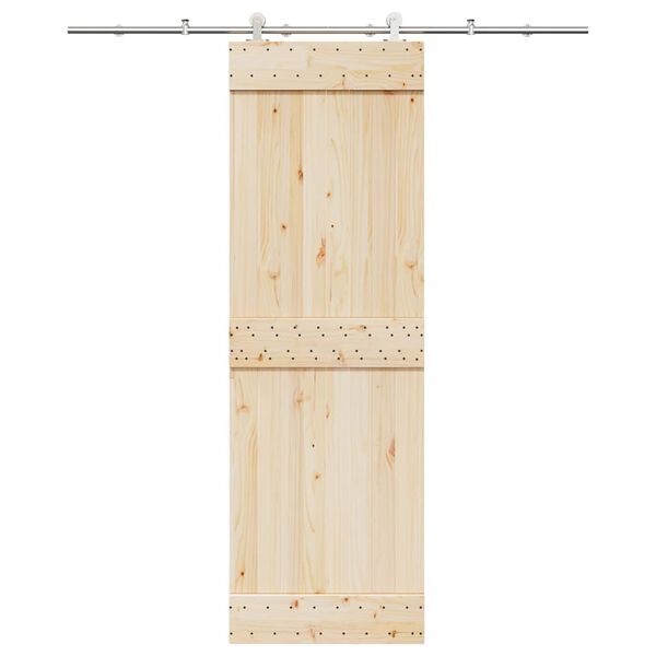 vidaXL Kit fixation porte coulissante 200 cm Acier inoxydable Argent&eacute;