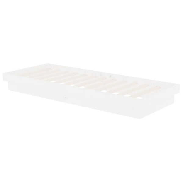 vidaXL Cadre de lit sans matelas blanc bois massif