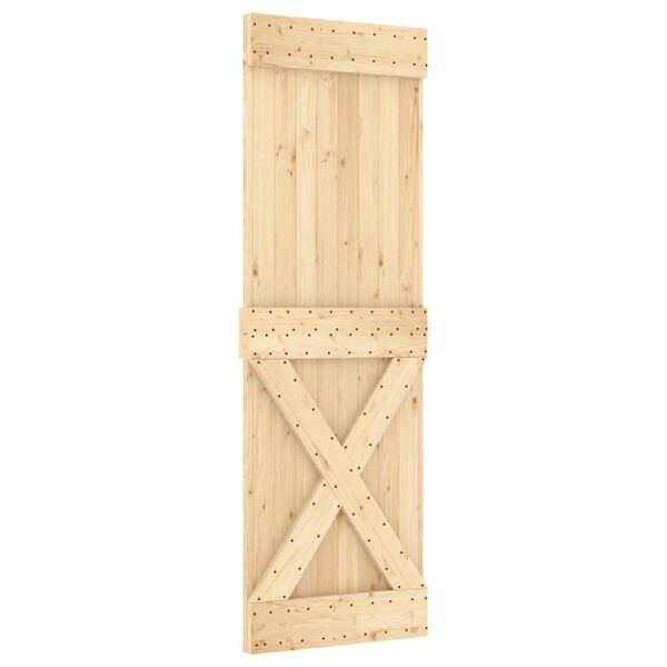 vidaXL Porte coulissante et kit de quincaillerie 70x210 cm pin massif