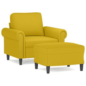 vidaXL Fauteuil avec repose-pied jaune 60 cm velours