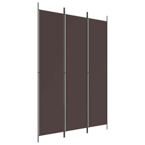 vidaXL Cloison de s&eacute;paration 3 panneaux Marron 150x220 cm Tissu