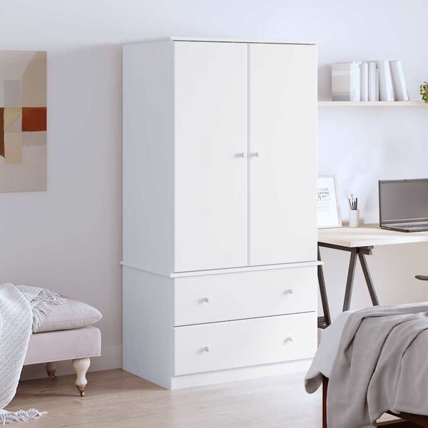 vidaXL Garde-robe ALTA blanc 90x55x170 cm bois massif de pin