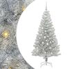 vidaXL Sapin de Noël avec 150 LED avec support Argent 150 cm PET