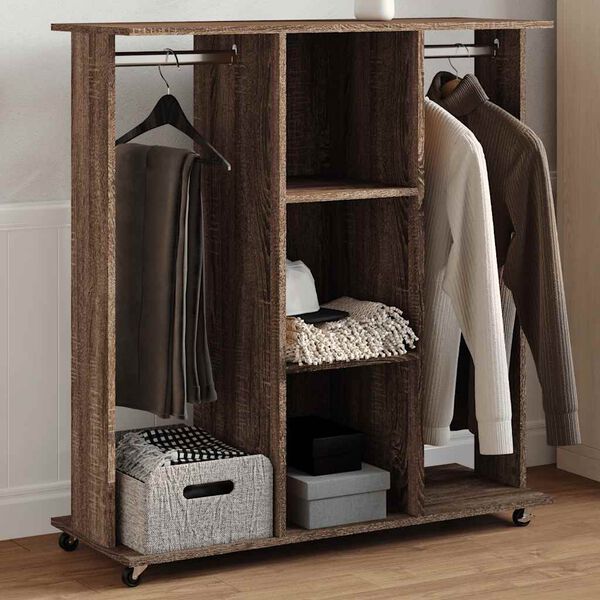 vidaXL Garde-robe avec roues chêne marron 102x38x110cm bois ingénierie