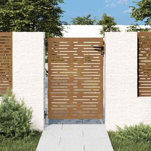 vidaXL Portail de jardin 85x125 cm acier corten conception de carr&eacute;