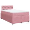 vidaXL Sommier &agrave; lattes de lit avec matelas Rose 120x200 cm Velours