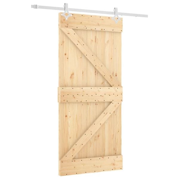 vidaXL Porte coulissante et kit de quincaillerie 95x210 cm pin massif