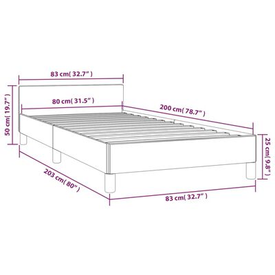 vidaXL Cadre de lit avec tête de lit Cappuccino 80x200 cm Similicuir