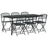 vidaXL Ensemble de meubles d'ext&eacute;rieur 7 pc Anthracite Fer et Acier