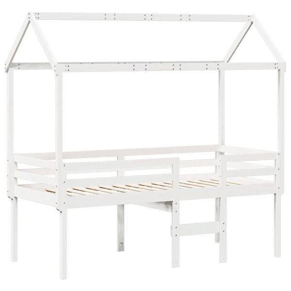 vidaXL Lit haut sans matelas blanc 75x190 cm bois de pin massif