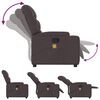vidaXL Fauteuil de massage inclinable Marron fonc&eacute; Tissu