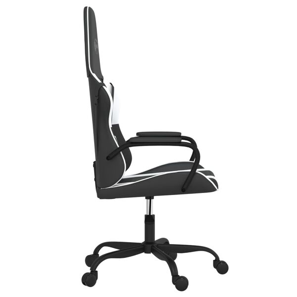 vidaXL Chaise de jeu Noir et blanc Similicuir
