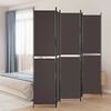 vidaXL Cloison de s&eacute;paration 5 panneaux Marron 250x220 cm Tissu
