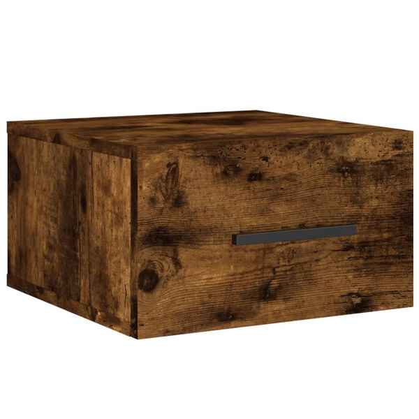 vidaXL Table de chevet murale ch&ecirc;ne fum&eacute; 35x35x20 cm