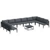 vidaXL Ensemble de canap&eacute; de jardin 11 pc Noir Acier