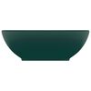 vidaXL Lavabo ovale de luxe Vert foncé mat 40x33 cm Céramique