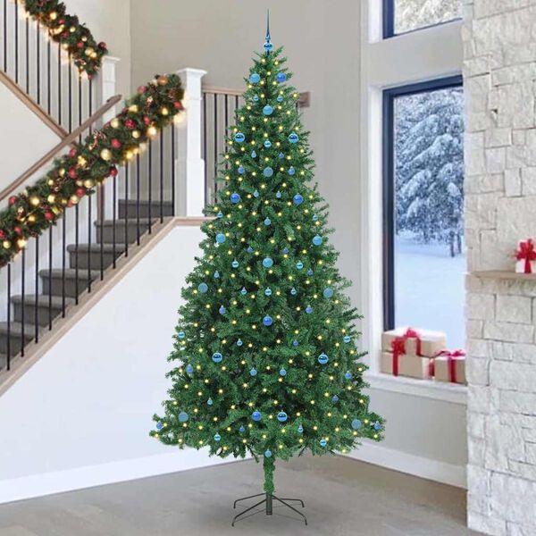 vidaXL Sapin de No&euml;l artificiel Vert 300 cm PVC, m&eacute;tal et plastique