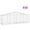 vidaXL Paniers &agrave; gabions arqu&eacute;s 18 pcs 200x50x60/80 cm fer galvanis&eacute;