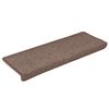 vidaXL Tapis d'escalier 30 pi&egrave;ces 65 x 21 x 4 cm Marron Bord rectangulaire