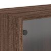 vidaXL Armoires murales portes vitr&eacute;es 2 pcs ch&ecirc;ne marron 68,5x37x35cm