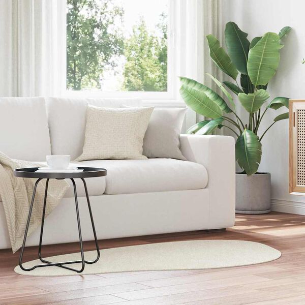 vidaXL Tapis de surface HUARTE Cr&egrave;me 80 x 150 cm Polyester