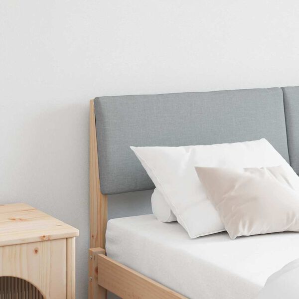 vidaXL T&ecirc;te de lit capitonn&eacute;e Gris clair 150 cm Pin massif
